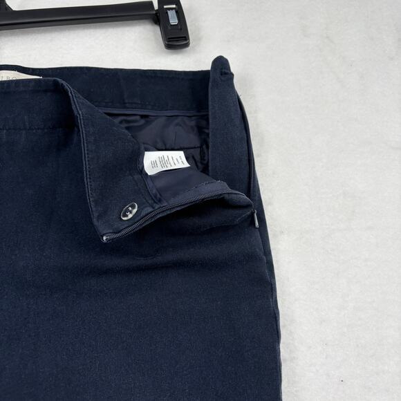 Talbots Ankle Dress Pants Size 14 Petite Navy Blue Side Zip Cotton Blend Stretch - Picture 5 of 9